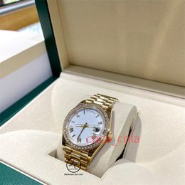 Brand world 2024 watch Best version Day-Date 40mm 228348 RBR Factory Diamond Bezel White Roman Dial Watch automatic watch 2-year warranty MENS WATCHES