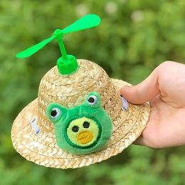 Dog Apparel Pet Straw Hat Lovely Funny Handcrafted Bamboo Dragonfly Cat For Small Dogs And Cats Pograph Light Pink Baby Panda M