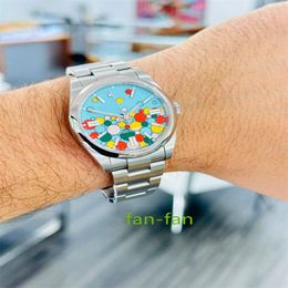 Brand world luxury watch Best version Watch 124300 41mm CUSTOM Made Turquoise Celebration Motif Brand new automatic ETA 3235 watch 2-year warranty MENS WATCHES