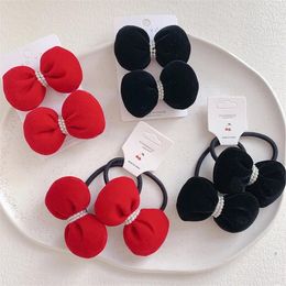 Hair Accessories Cute Girl Ties Simple Velvet Stuffed Cotton Bow Ropes For Fashion Children