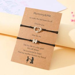 Strand Simple Mother's Day Card Bracelet Stainless Steel Love Puzzle Mother Daughter Parent Child Weaving Wholesale