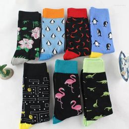 Men's Socks Combed Cotton Harajuku Colourful Happy Funny Chilli Banana Long Warm Dress For Male Wedding Christmas Gift