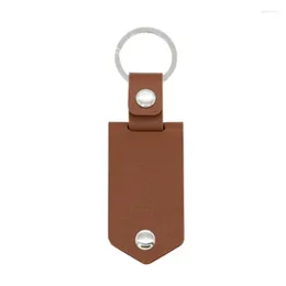 Keychains 1 PCS Leather Keychain Po UV Colour Printing Custom Personalised Text Engraved Calendar Date