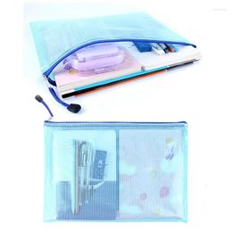 Storage Bags 5Pcs Mesh Zipper Pouch A4 A5 Document Waterproof Durable Pencil Case School Office Supplies File