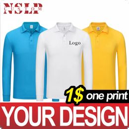 FallWinter Long Sleeve POLO Shirt Allmatch Solid Color Top Men and Women Same Style DIY Your Personality NSLP 240119