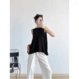 Women's Tanks Sleeveless Women Blouse Back Bow 2024 Summer Outerwear Casual Linen Vest