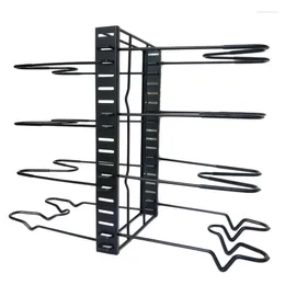 Kitchen Storage 8 Layer Pan Shelf Organise Lid Rack Pot Stand Cookware Holder Dish Drainer Shelves Rangement Adjustable