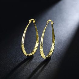 Hoop Earrings Fine 18K Rose Gold 925 Sterling Silver Oval Rope 4.4 Cm High Quality Fashion Jewelry Party Christmas Gifts