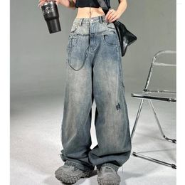 Women's Jeans Vintage Y2K Baggy Women Grunge Korean Style 90s Streetwear Oversize Denim Cargo Pants Hippie Harajuku Trousers Straight P