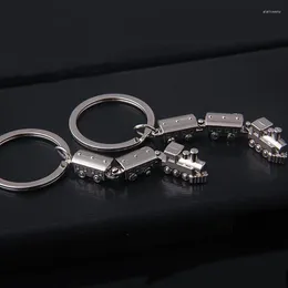 Keychains Fashion Mini Train Model Alloy Metal Keyring Creative Key Fob Car Pendant Bag Charm For Men And Women