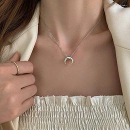 Pendants VENTFILLE 925 Sterling Silver Crescent Necklace For Women Clavicle Chain Moon Simple Jewellery Gifts 2024