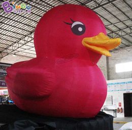 wholesale Newly design 6.6x4.7x6mH advertising inflatable cartoon duck with lights air blown animals balloon model for party event decoration