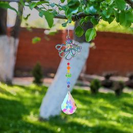 Garden Decorations Metal Crystal Light Collection Pendant Car Accessories Hanging Rainbow Maker Outdoor Decoration Window Decor For Balcony