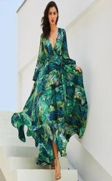 2019 Vneck Loose long dress sexy designer Women summer evening gown luxury dress 4890080