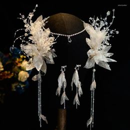 Hair Clips Fashion Crystal Tassels Pair Clip Headwear Fairy Beauty Forehead Ornament Wedding Bridal Tiara