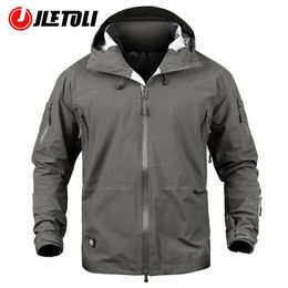 JLETOLI Waterproof Jacket Windbreaker Winter Outdoor Hiking Jacket Men Women Coat Windproof Hard Shell Jacket Tactics Clothes 240122