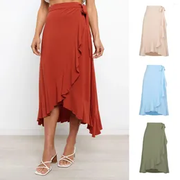 Skirts Women Summer 2024 Irregular Solid Color Package Hip Pure Women's Clothing Casual Vestidos WSL4999