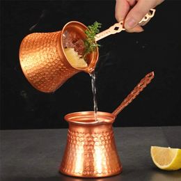 350ml Turkish Copper Coffee Pots Durable Simple Milk Warmer Pot For Home Kitchen Coffee Accessories Coffeeware Teaware 240122