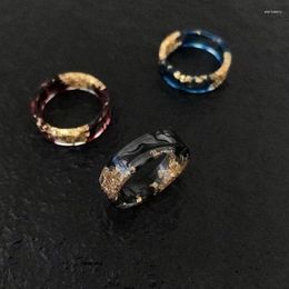 Cluster Rings Simple Resin Colored Ink Lovers High-grade Gold Foil Fashion Versatile Punk Halloween Finger Jewelry Couple Gift