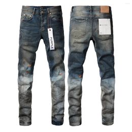 Women's Pants Purple Brand Jeans American High Street Heavy Industry Engine Oil Paint Old 9009 2024 Fashion Trend Quality
