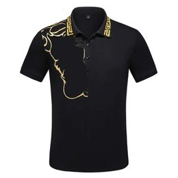 Designer Stripe Polo Shirt T Shirts Snake Polos Bee Floral Mens High Street Fashion Horse Polo Luxury T Shirt M Xl