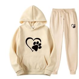 Dog lovers Pattern Print Men Women Tracksuit Sets Casual Hoodie And Pants 2pcs Sets Oversized Pullover Fashion Couple Clothing 240202