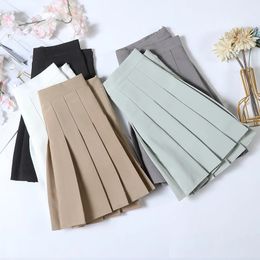 Womens Skirt With Shorts Spring Korea Style Clothes Brown A Line High Waist Y2k Mini saias Summer Black Pleated Skirt For Girls 240131