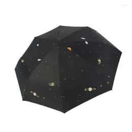 Umbrellas Creative Star Universe Serie Umbrella Fold Rainy Stellar Planet UV Rainproof Sun Parasol Female