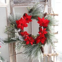 Decorative Flowers Christmas Wreath Simulation Flower Tree Snowfall Wedding Decoration And White Head Artificial DYT10