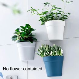 Wall Mounted Plastic Potted Plant Flowerpot Creative Hanging Planter Semi Circular Small Flower Pot Decoration 240131
