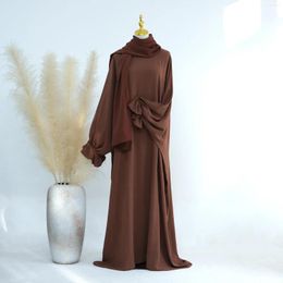 Ethnic Clothing Turkey Solid Tiktok Dress For Women Arabia Dubai Abayas Simple Loose Evening Robes Casual Kaftan Muslim Floor-length