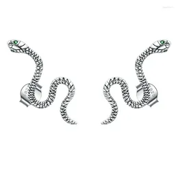 Dangle Earrings S925 Sterling Silver Snake Studs Punk Unisex Hypoallergenic Fashion Jewellery Gift