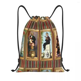 Shopping Bags Haunted Mansion Drawstring Backpack Women Men Lightweight Stretching Room Portraits Gym Sports Sackpack Sacks For Yoga