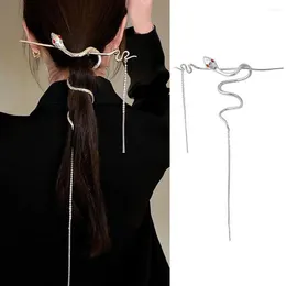 Hair Accessories Korean Elegant Winding Snake Shaped Rhinestone Tassel Flashing Diamond Clip Hairpin Headdress For Y6L6