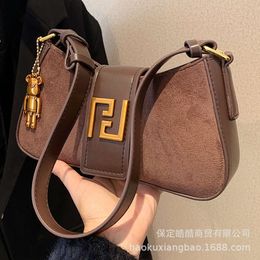 This Year's for Women in 2023, New Autumn and Winter Maillard Frosted Single Shoulder Underarm Bag, Popular Niche Crossbody Bag 75% factory direct sales