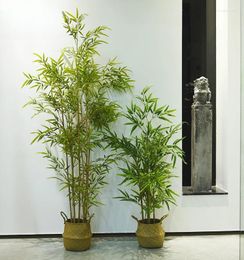 Decorative Flowers Simulated Fine Bamboo With Basin Viridiplantae Indoor And Outdoor Partition Screen False Landscaping Decoration