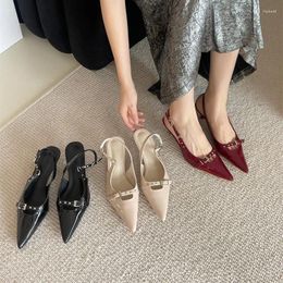 Sandals Bailamos Brand Women Ladies Shallow Dress Pumps Shoesn Fashion Pointed Toe Elegant Slingback Shoes Mujer