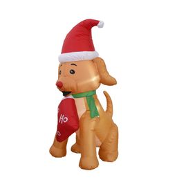 Noel şişme köpek ısırıkları çorap LED açık oyuncak mutlu Noel süsleri aydınlatılmış şişme bebek Noel dekorasyonu navidad 240130