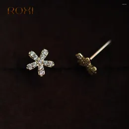 Stud Earrings ROXI 1pair Snowflake/Wreath For Women Korean Piercing 925 Sterling Silver Jewellery Pendientes