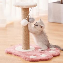 Natural Sisal Cat Scratching Post Pet Supplies Interactive Cat Toy Shelf Pet Products Furniture Vertical Grind Claws Rope Pillar 240125