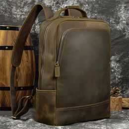 Backpack 2024 Arrival Leather Computer 15.6 Inch Laptop Bag For Men Male Travel Bags Vintage Business Daypack