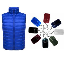 Bang 6XL Men Sleeveless Warm Vest Ultra Light Down Man Winter Solid Jacket Mens Lightweight Waterproof Vests 240202