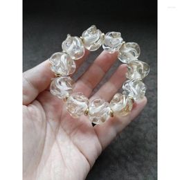 Strand Glass Flower Shape Bead Bracelet