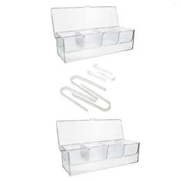 Plates Chilled Condiment Server With Lid Clear Bar Garnish Holder On Ice Serving Container For Fruits Seafood Vegetables Cheeses Shrimp