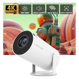 Transpeed Android 11 4K Projector WiFi6 HY300 Allwinner h713 200ANSI BT50 1280720P Dual wifi Home Theatre Outdoor portable 240125