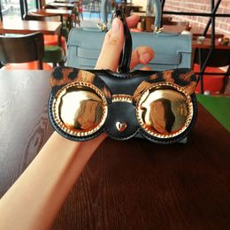 Ins Animal Cartoon Fashion Women Portable Case PU Leather Sun Eye Glasses Box For Eyeglass Sunglasses Cute Protection Bag 240118