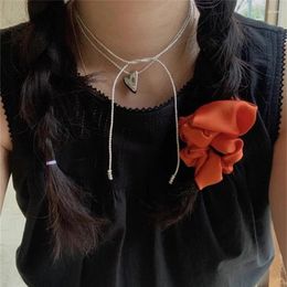 Pendant Necklaces Heart Rope For Women Adjustable Korean 2000s Y2k Jewelry Teenage Gilrs