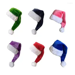 Berets 652F Festive Santa Hat Thicken Plush For Christmas Parties Dress Up Cosplay
