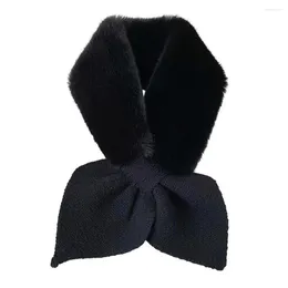 Scarves Cozy Imitation Fur Scarf Winter Luxurious Ultra-thick Faux For Women Warm Solid Color Knitted Neck Warmer