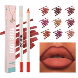 Private Label 10shades Long-wear Lipliner No-fading Smooth No-feathering Long Lasting Easy To Wear Custom Bulk Makeup240129